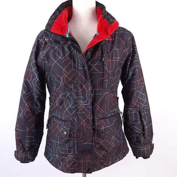 Liquid Venture 5000 Gray Red Blue Waterproof Jacket Snow Ski Active Coat Small - Picture 1 of 7